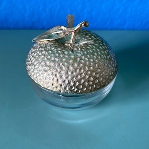 Vintage Preserve Pot Glass and Metal with spoon